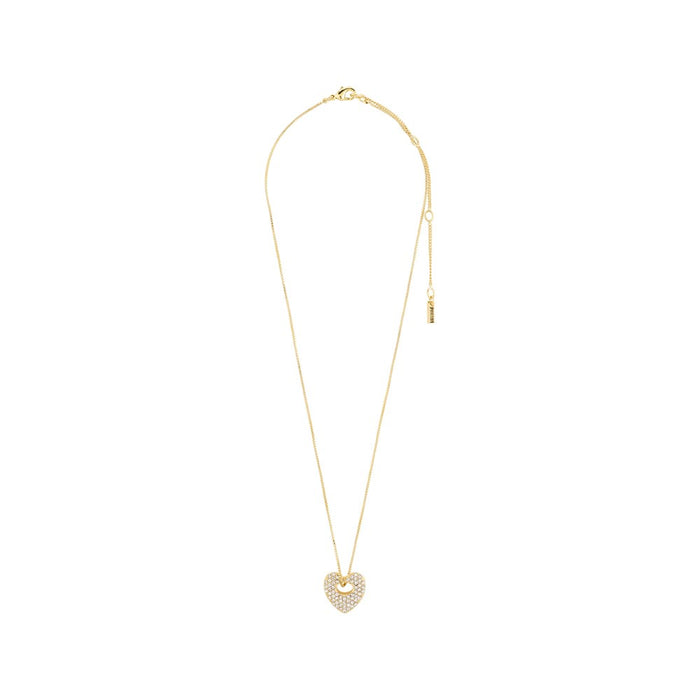 Dune Recycled Heart Necklace - Gold Plated - Crystal