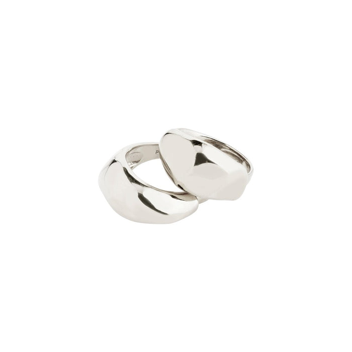 Dune Recycled Rings 2 In A Set - Silver Plated