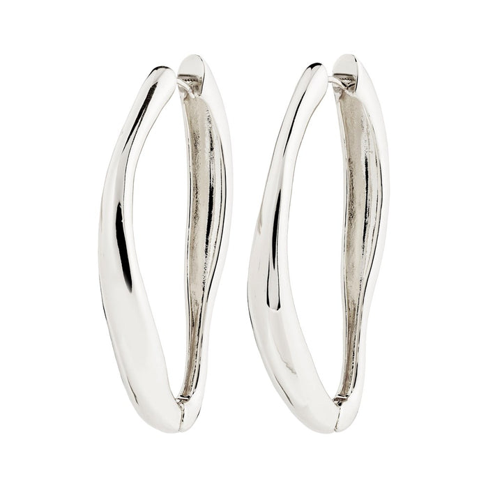 Dune Recycled Hoop Earrings - Silver Plated