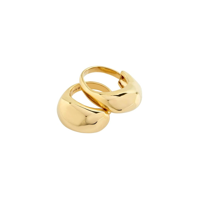 Light Recycled Ring 2-In-1 Set - Gold Plated