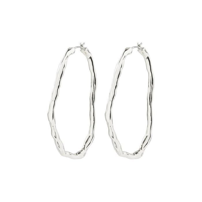 Light Recycled Large Hoops - Silver Plated