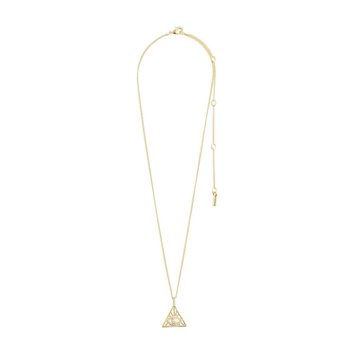 Focus Necklace - Gold Plated - White