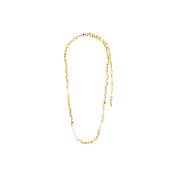 Tide Recycled Necklace - Gold Plated - White