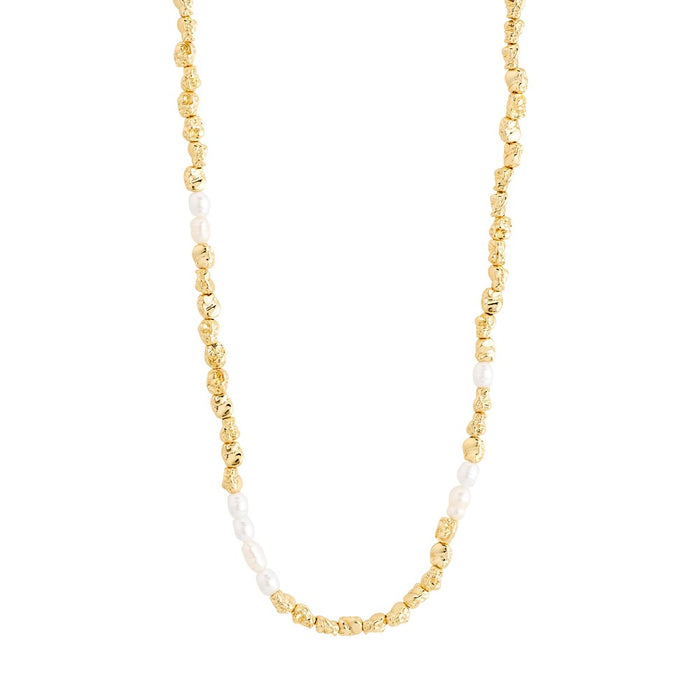 Tide Recycled Necklace - Gold Plated - White