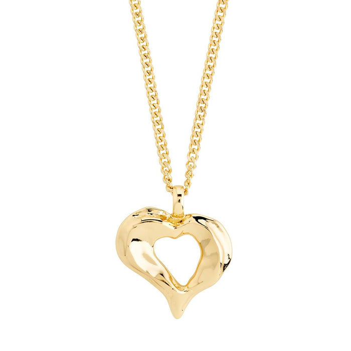 Tide Recycled Heart Necklace - Gold Plated