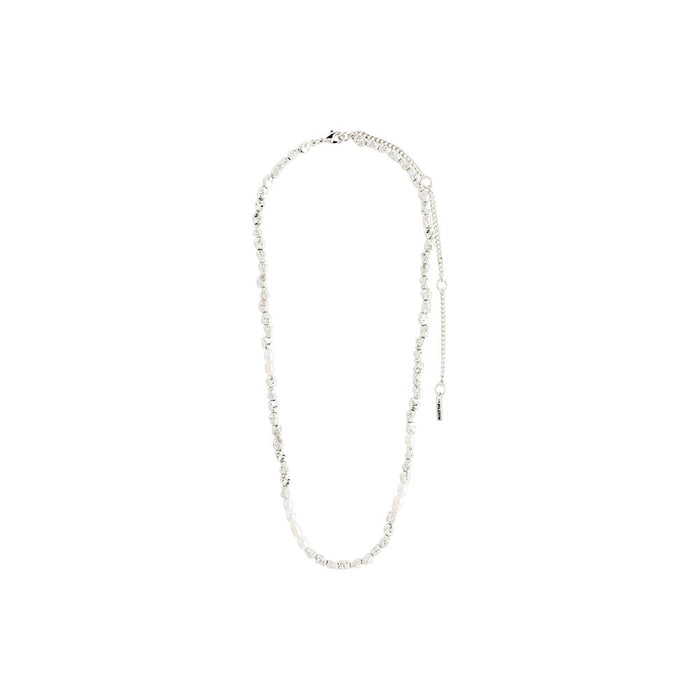 Tide Recycled Necklace - Silver Plated - White