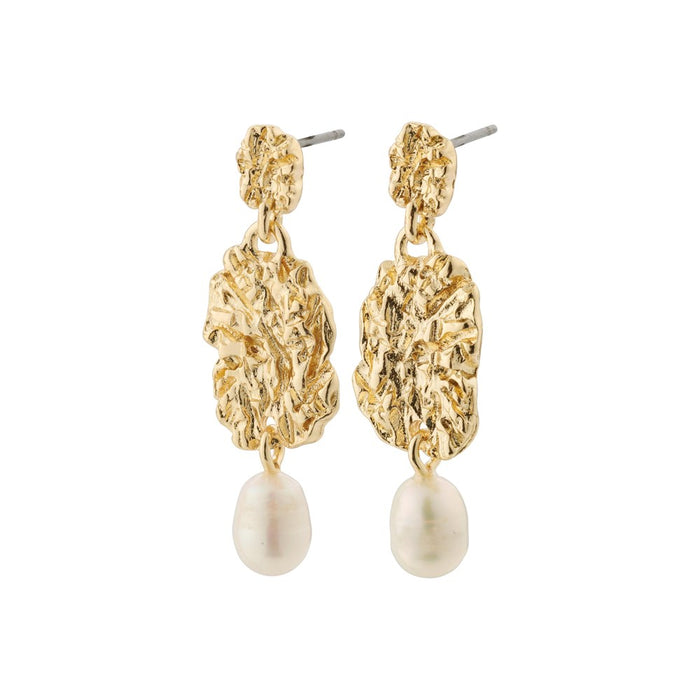 True Earrings - Gold Plated - White