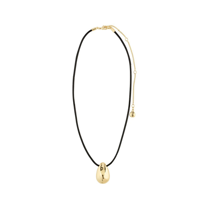 Intent Recycled Necklace - Black - Gold Plated