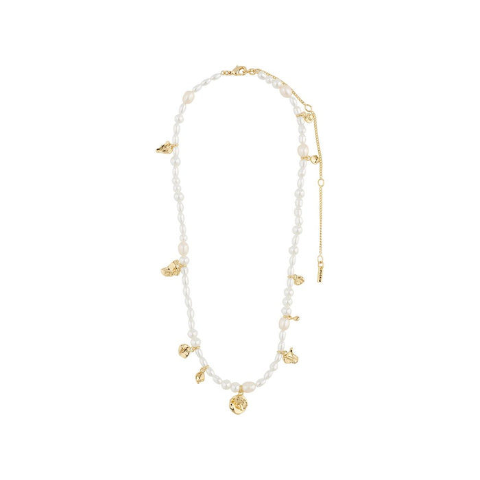 Intent Pearl Necklace - White - Gold Plated