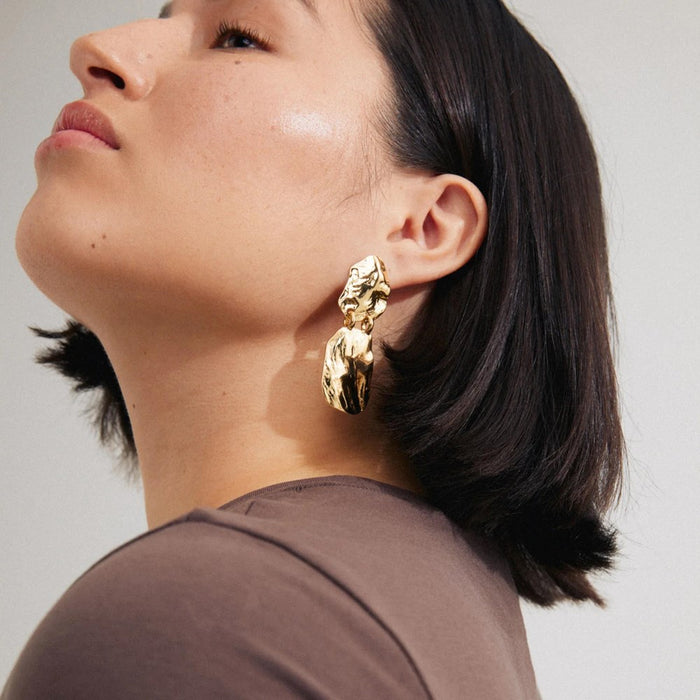 Bloom Recycled Earrings - Gold Plated