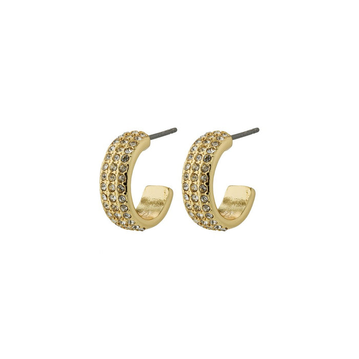 Matylda Recycled Crystal Hoop Earrings - Gold Plated