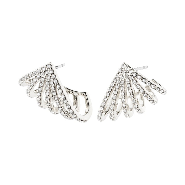 Priscilla Earrings - Silver Plated - Crystal