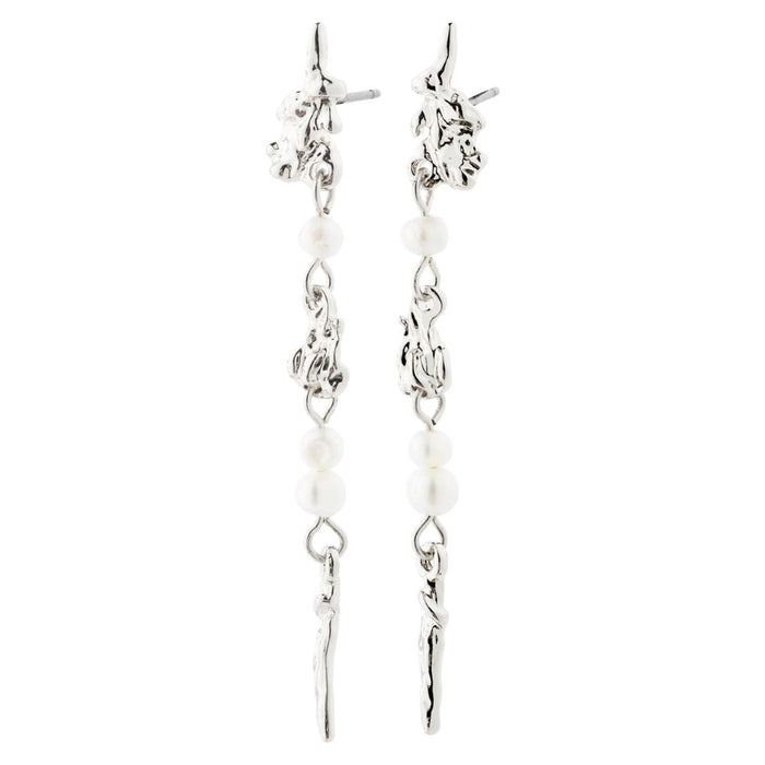 Constance Earrings - Silver Plated - White