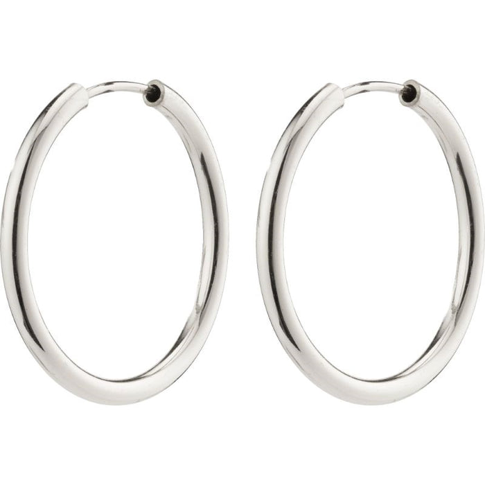 April Recycled Small Hoop Earrings - Silver Plated