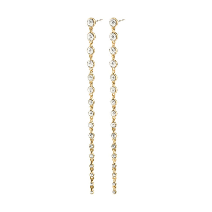 Reagan Recycled Crystal Earrings - Crystal - Gold Plated