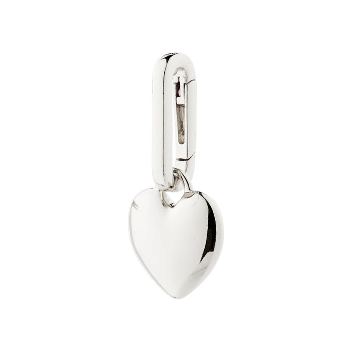 Charm Soft Heart Charm - Silver Plated