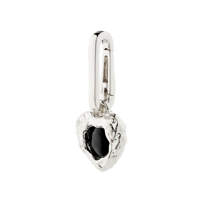 Charm Crystal Charm - Silver Plated - Black