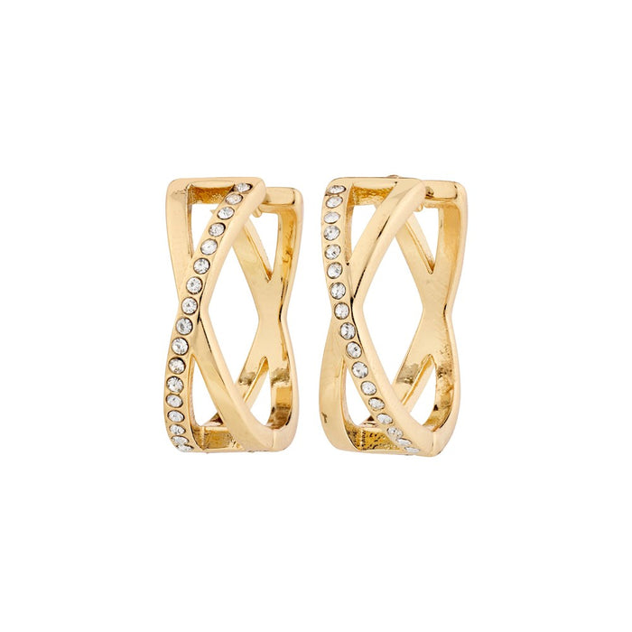 Kira Recycled Earrings - Gold Plated - Crystal