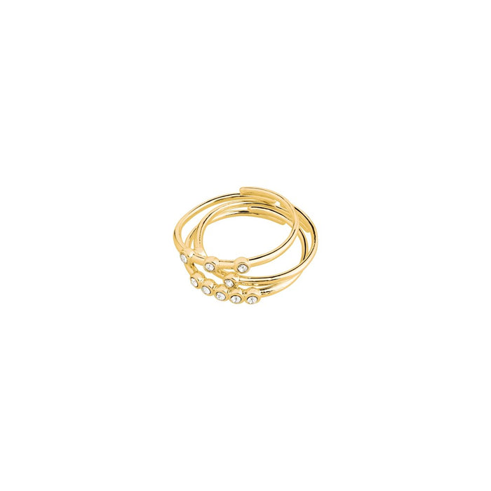 Sloan Recycled Rings 3-In-1 Set - Gold Plated - Crystal