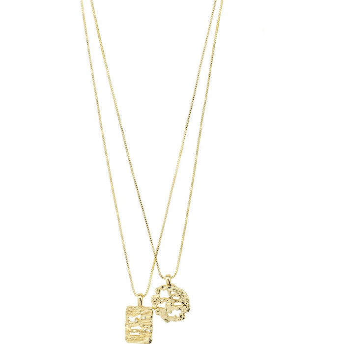 Brenda Recycled Pendant Necklace 2-In-1 Set - Gold Plated