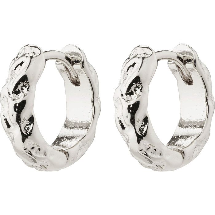 Carla Recycled Huggie Hoop Earrings - Silver Plated