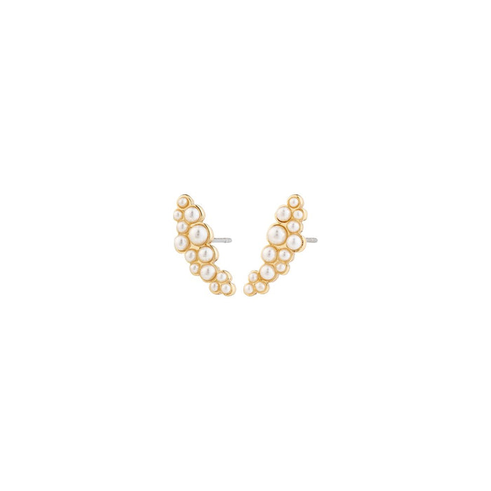 Jova Recycled Pearl Earrings - Gold Plated - White