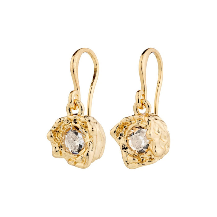 Callum Recycled Earrings - Gold Plated - Crystal