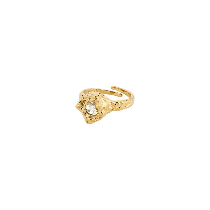 Callum Recycled Ring - Gold Plated - Crystal