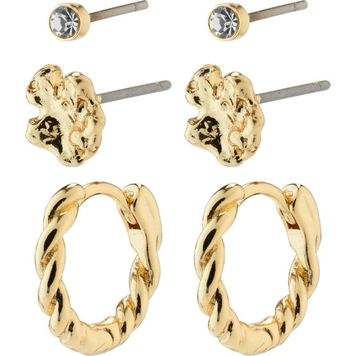 Emanuelle Recycled Earrings 3-In-1 Set - Gold Plated