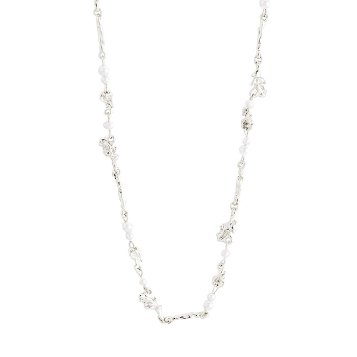 Sloan Pearl Necklace - Silver Plated - White