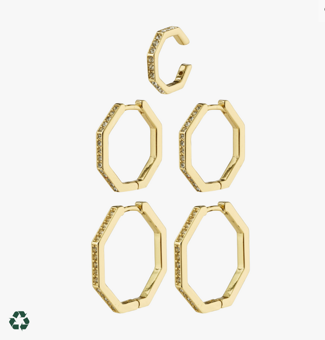 Hanna Schönberg x Pilgrim Recycled Earrings - Gold Plated