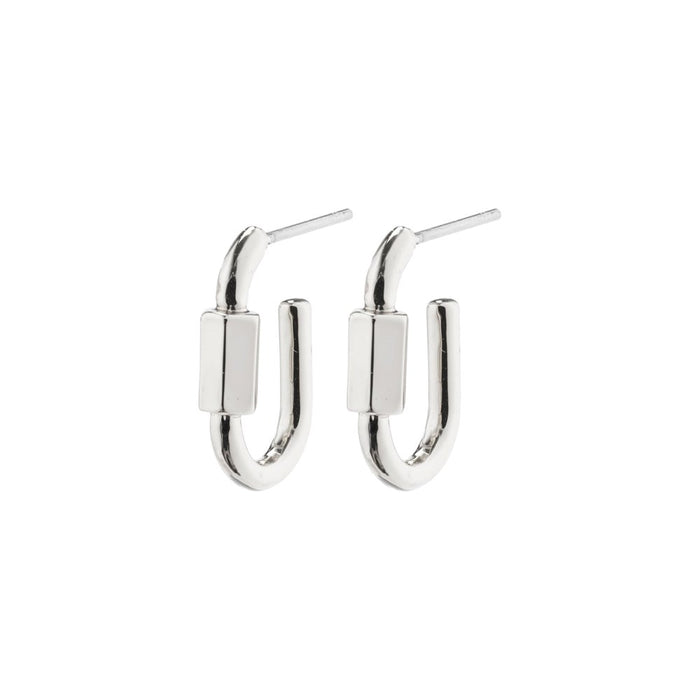 Hopeful Mini Carabiner Earrings - Silver Plated