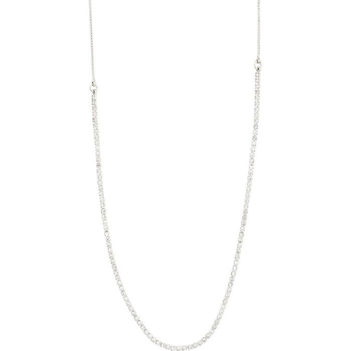 Friends Crystal Chain Necklace - Silver Plated