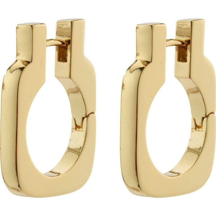 Live Recycled Square Hoop Earrings - Gold Plated