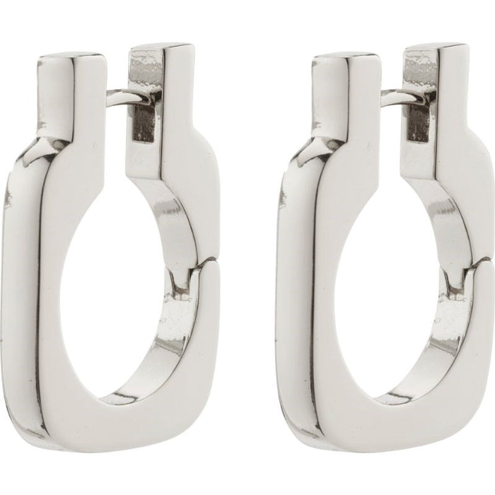 Live Recycled Square Hoop Earrings - Silver Plated