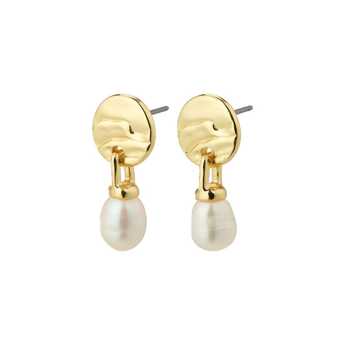 Heat Recycled Freshwater Pearl Earrings - Gold Plated