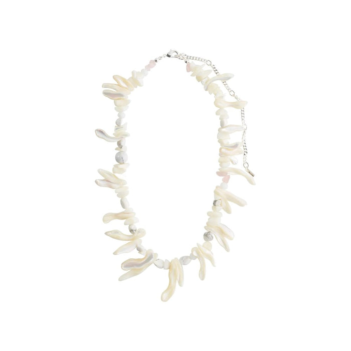 Light Seashell Necklace White - Silver Plated