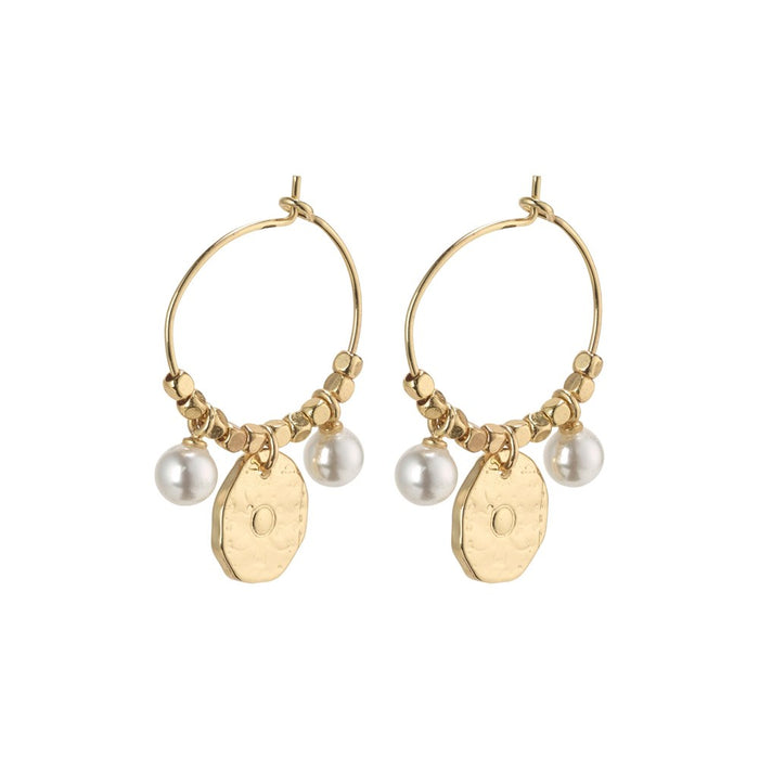 Affection Earrings - Gold Plated - White