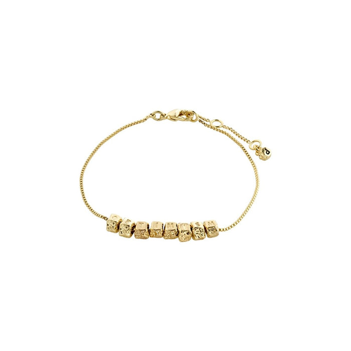 Courageous Square Charms Bracelet - Gold Plated