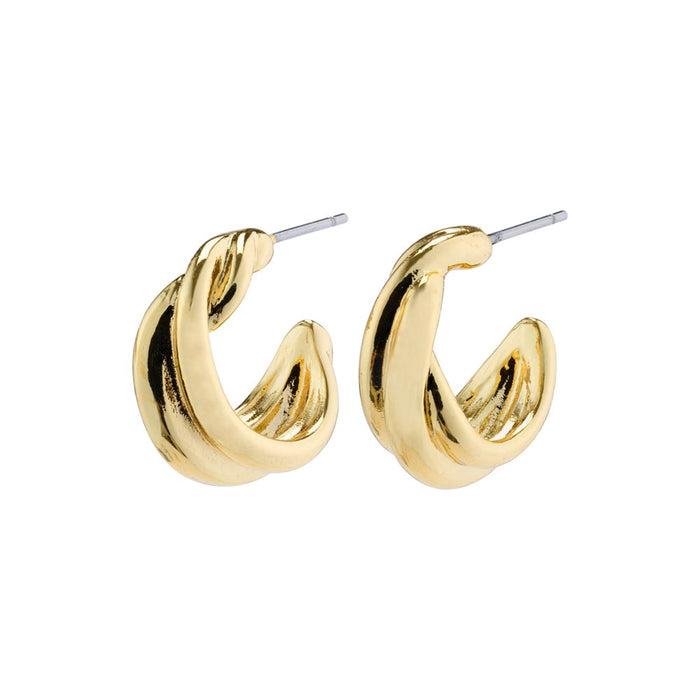 Courageous Twirl Huggie Hoop Earrings - Gold Plated