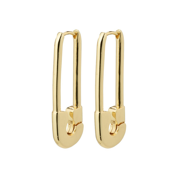 Pace Recycled Safety Pin Earrings  - Gold Plated