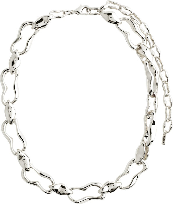 Wave Recycled Necklace - Silver Plated