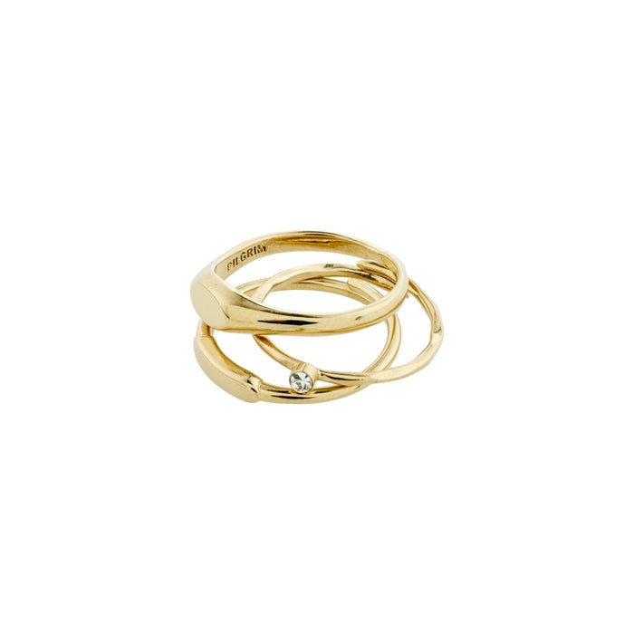 Ecstatic Stackable Rings 3-In-1 Set - Gold Plated