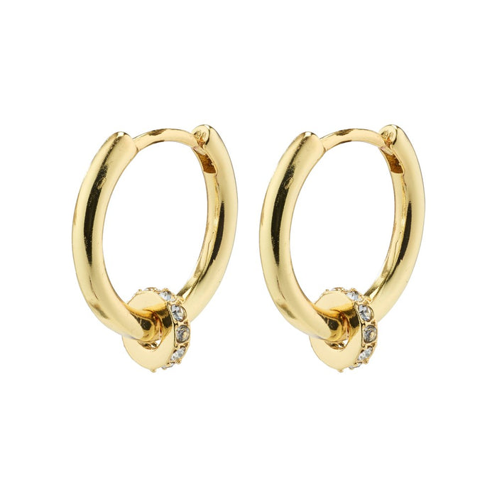 Ecstatic Huggies Hoop Crystal Earings - Gold Plated