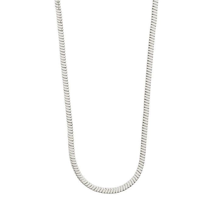 Ecstatic Square Snake Chain Necklace - Silver Plated