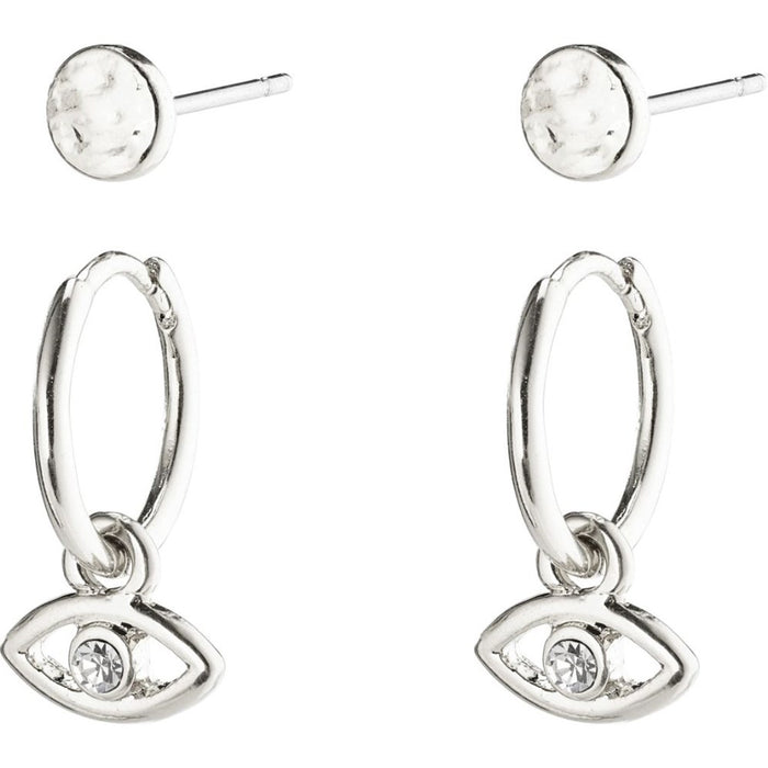 Poesy Earrings - Silver Plated - Crystal