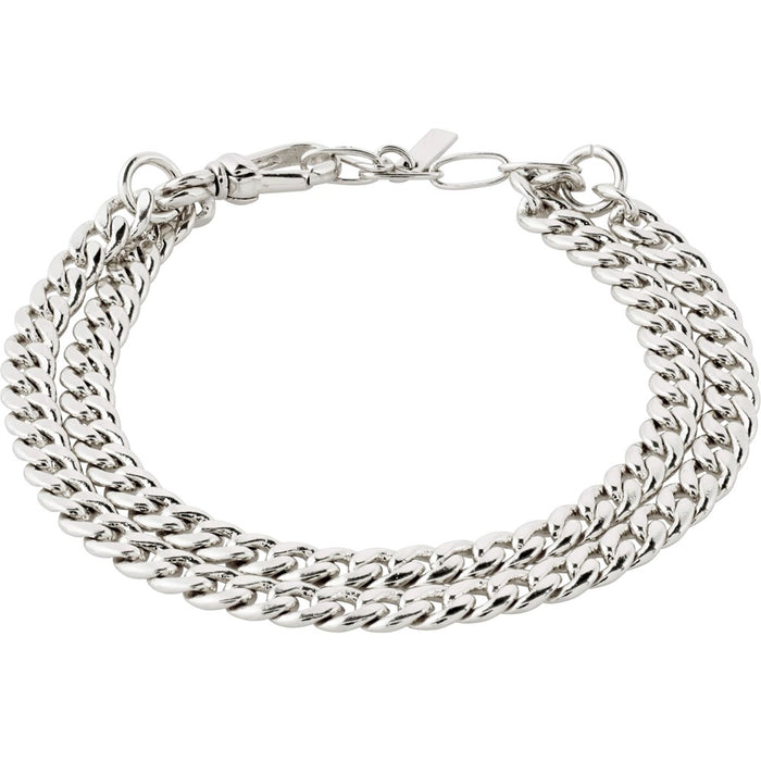 Blossom Recycled Curb Chain Bracelet 2-In-1 - Silver Plated