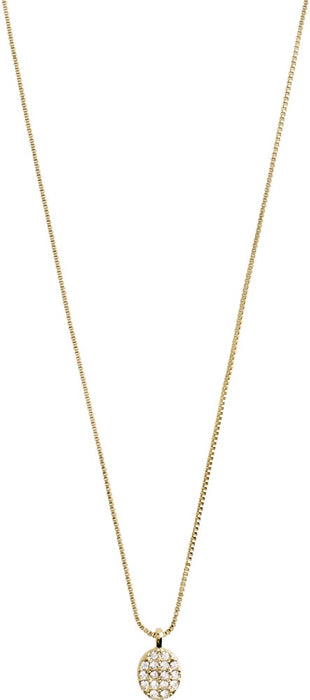 Beat Recycled Crystal Coin Necklace - Gold Plated