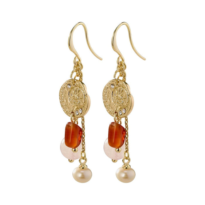 Warmth Earrings - Brown - Gold Plated