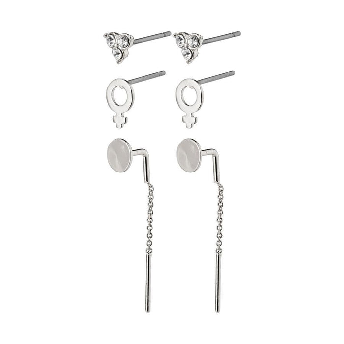 Malak Earrings - Crystal - Silver Plated